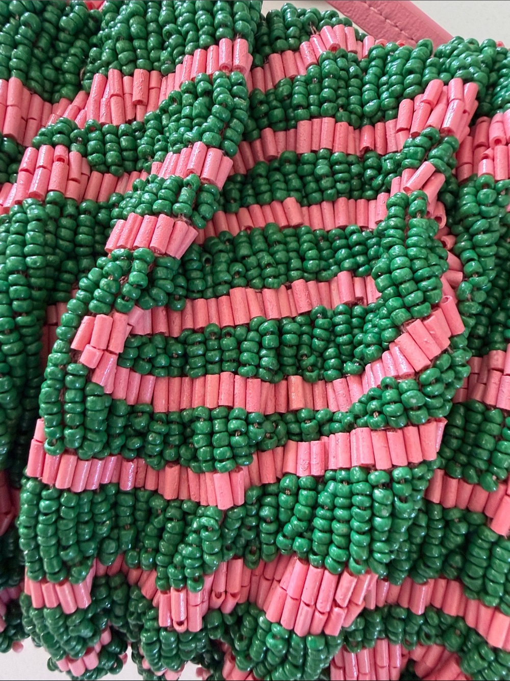 STAUD Pink & Green Beaded Swirl Clutch - Picture 6 of 6